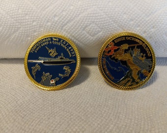 RARE COMMEMORATIVE US Navy Torpedoman and Submarine Challenge Coin