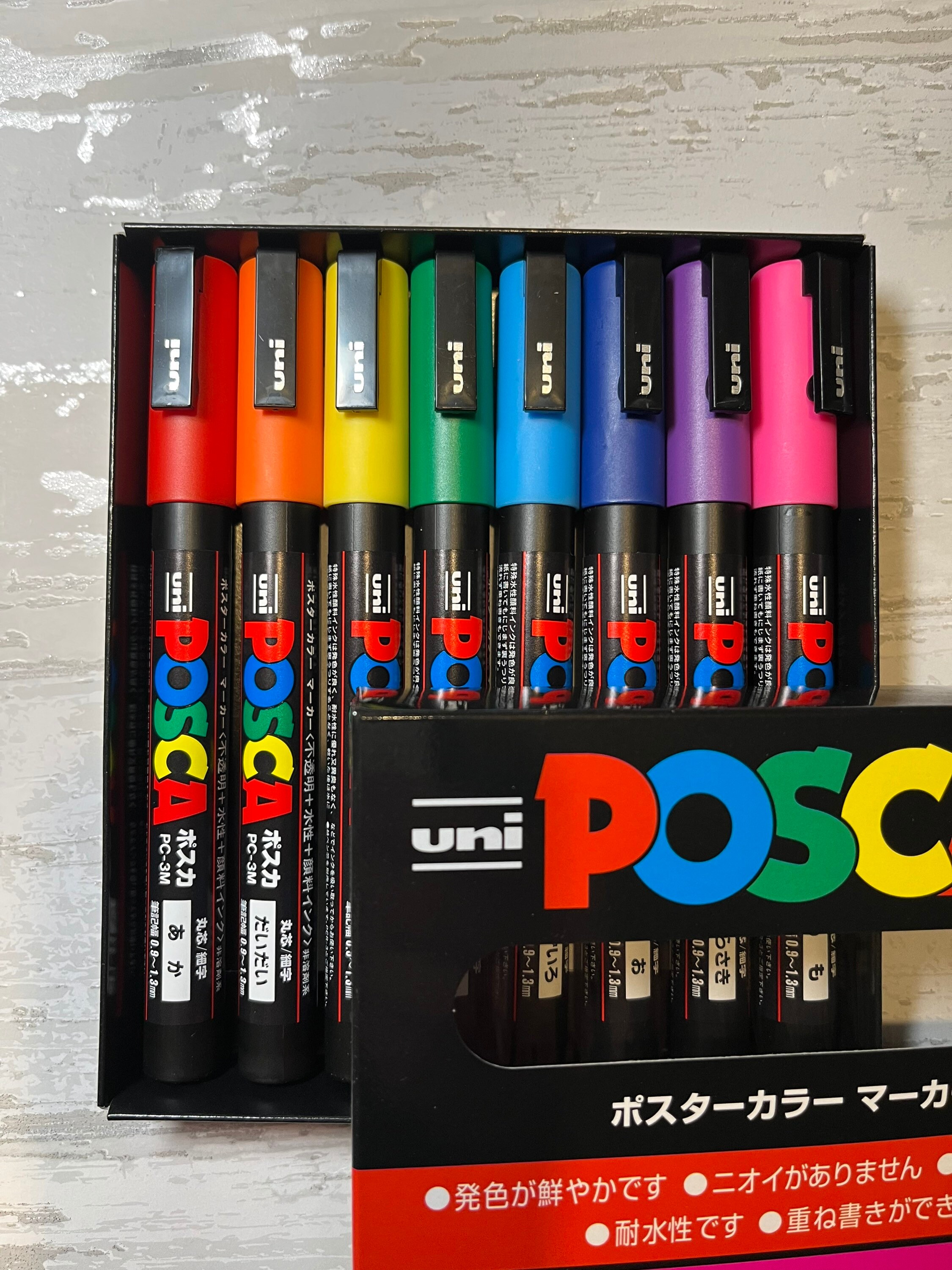 Posca PC-1M Extra Fine Paint Marker Pens 1mm Bullet Tip Nib Writes on Any  Surface Glass Stone Wood Metal Fabric Plastic 