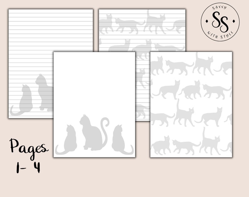 Printable Stationery Cats and More Cats/digital - Etsy