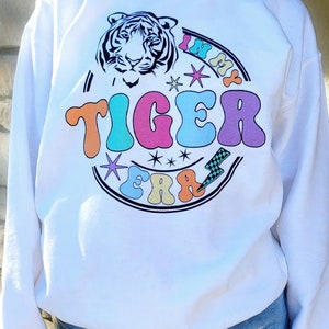 In My Tiger Era Sweatshirt, School Sprit Crewneck, Tiger Crewneck, Funky Tiger Sweatshirt