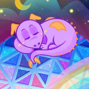 Art Print Inspired by a Sleepy Figment on Spaceship Earth