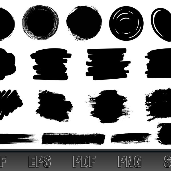 Paint Brush Strokes SVG | Brush Stroke SVG | Brush SVG | Hand Drawn Brush | Cut File.