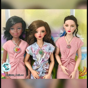 BJD MSD Floral Pendant Necklaces for Ellowyne Wilde, Minifee, Tonner Dolls & Others 1:4 Scale Dolls