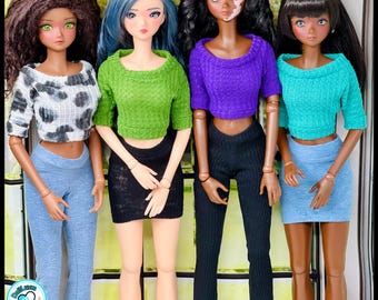 SD BJD Waffle Knit Crop Top, Smart Doll, Volks Dollfie Dream