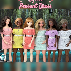 SD BJD Eyelet Peasant Dress for Smart Doll/PEAR, Dollfie Dream 1:3 Scale Dolls