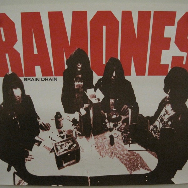 Ramones "Brain Drain" 1989 Sire Records Original Record Store Poster