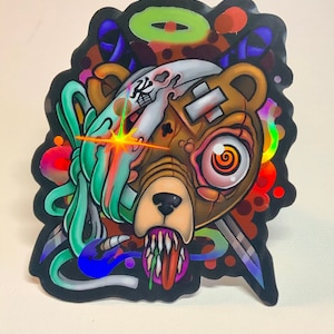 Samurai holografischer Aufkleber
