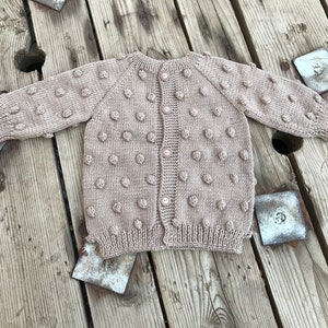 Knit Kids Sweater | Knit popcorn baby cardigan | Hand Knit jacket | Kids Wool Sweater
