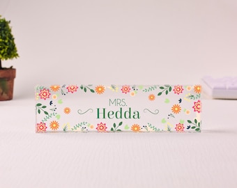 Personalized Desk Plaque for Teacher, Acrylic Name Plate for Desk, Teacher Name Plate, Custom Name Sign Acrylic Plaque, Office Decor Gifts