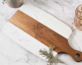 Planche à découper personnalisée, Planche à découper gravée, Planche de charcuterie personnalisée, Planche de charcuterie en marbre, Cadeau de pendaison de crémaillère, Cadeau pour couple