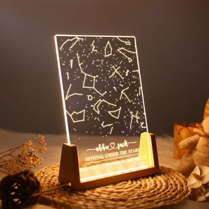 Benutzerdefinierte Sternenkarte nach Datum, Sternenkarte Nachtlicht, Nachthimmel nach Datum Lampe, personalisierte Konstellationskarte, Sterntischlampe, Geburtstagsgeschenk