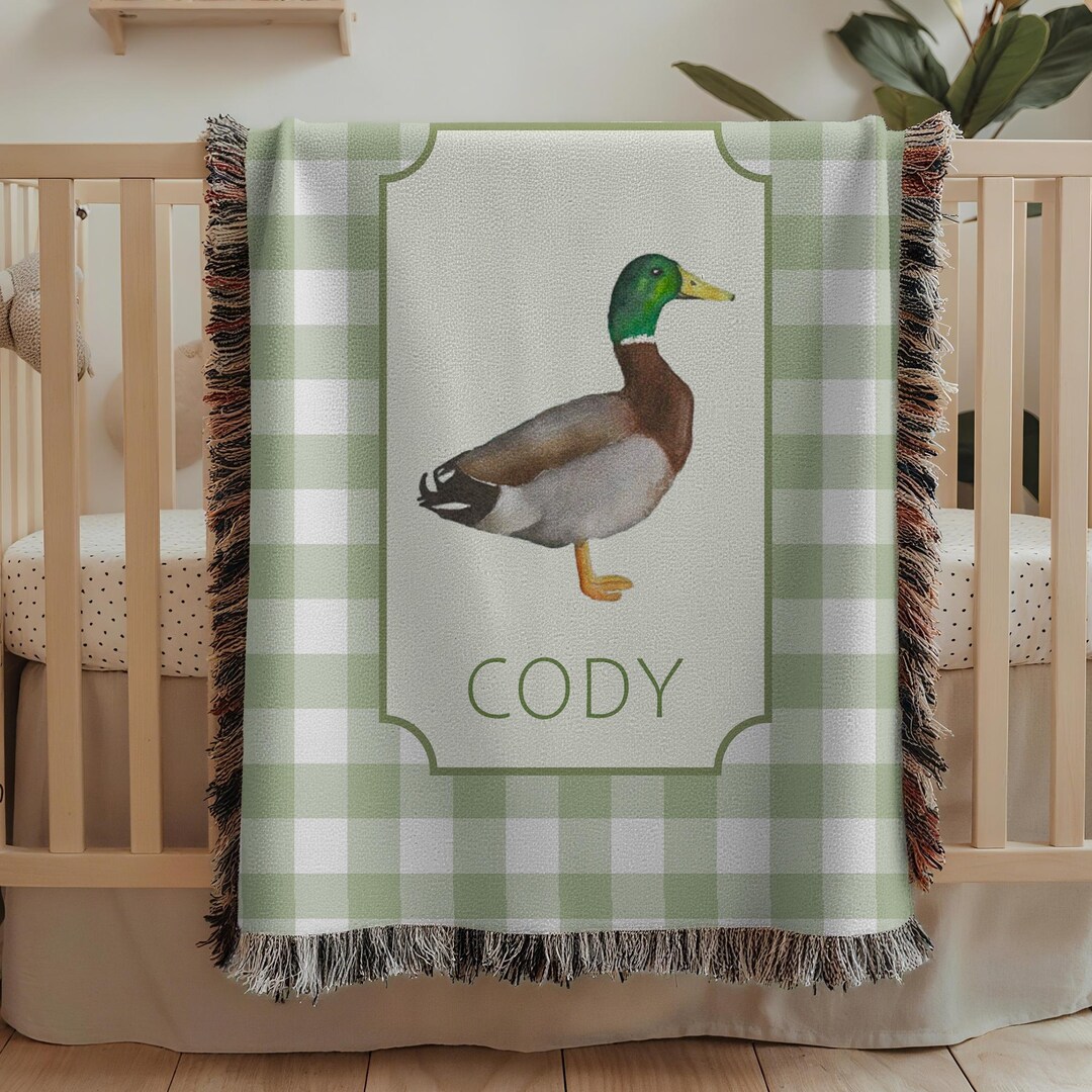 Custom Name Blanket,personalized Mallard Duck Baby Blanket,woven ...
