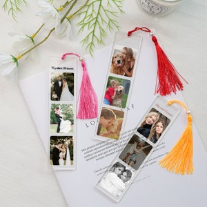 Custom Photos Bookmark with Tassel, Students Personalized Name Bookmarks, Wedding Gift, Graduation gift, Anniversary Gifts, Gift for Her