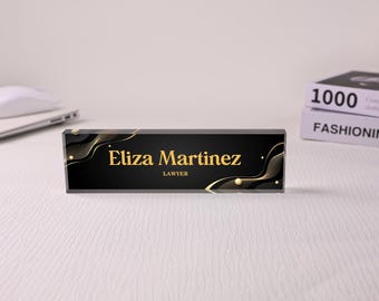 Custom Name Desk Plate, Clear Acrylic Block,Personalised Name Sign Plaque for Office Decor, Coworker Teacher New Job PHD Secret Santa Gift