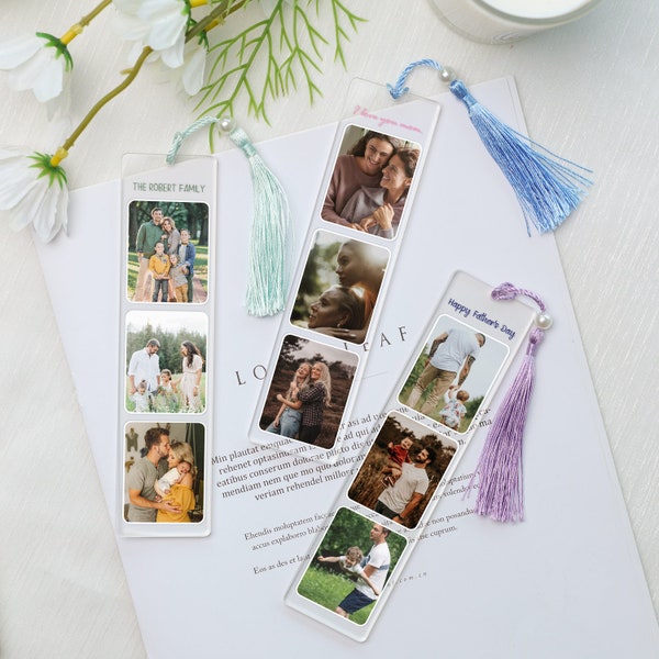 Custom Photos Bookmarks with Tassel, Personalized Name Bookmark for Students, Wedding Gift, Book Lovers Gift, Gift for Her, Graduation gift