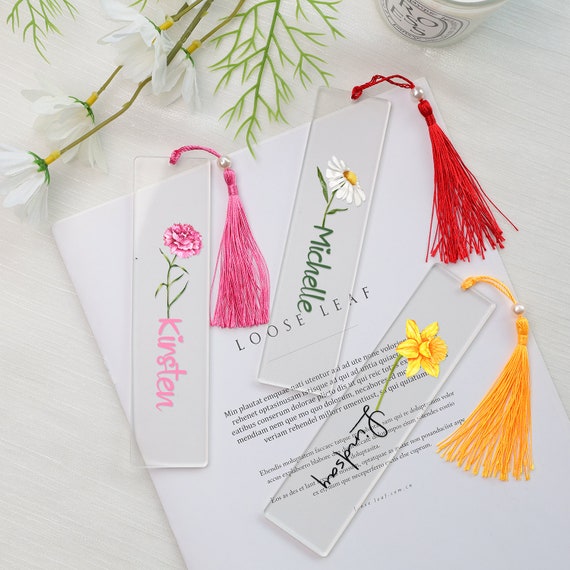 Custom Name Family Bookmark with Tassel, Personalized Stainless