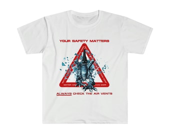 Unisex Soft-style T-Shirt with Alien Xenomorph Hazard Warning Emblem