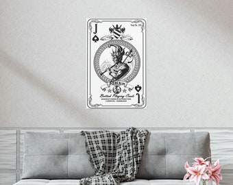 Joker Playing Card Vertical Poster Living Room Wall Art Premium Matte Casino Poker Texas Holdem Gift Father's Day