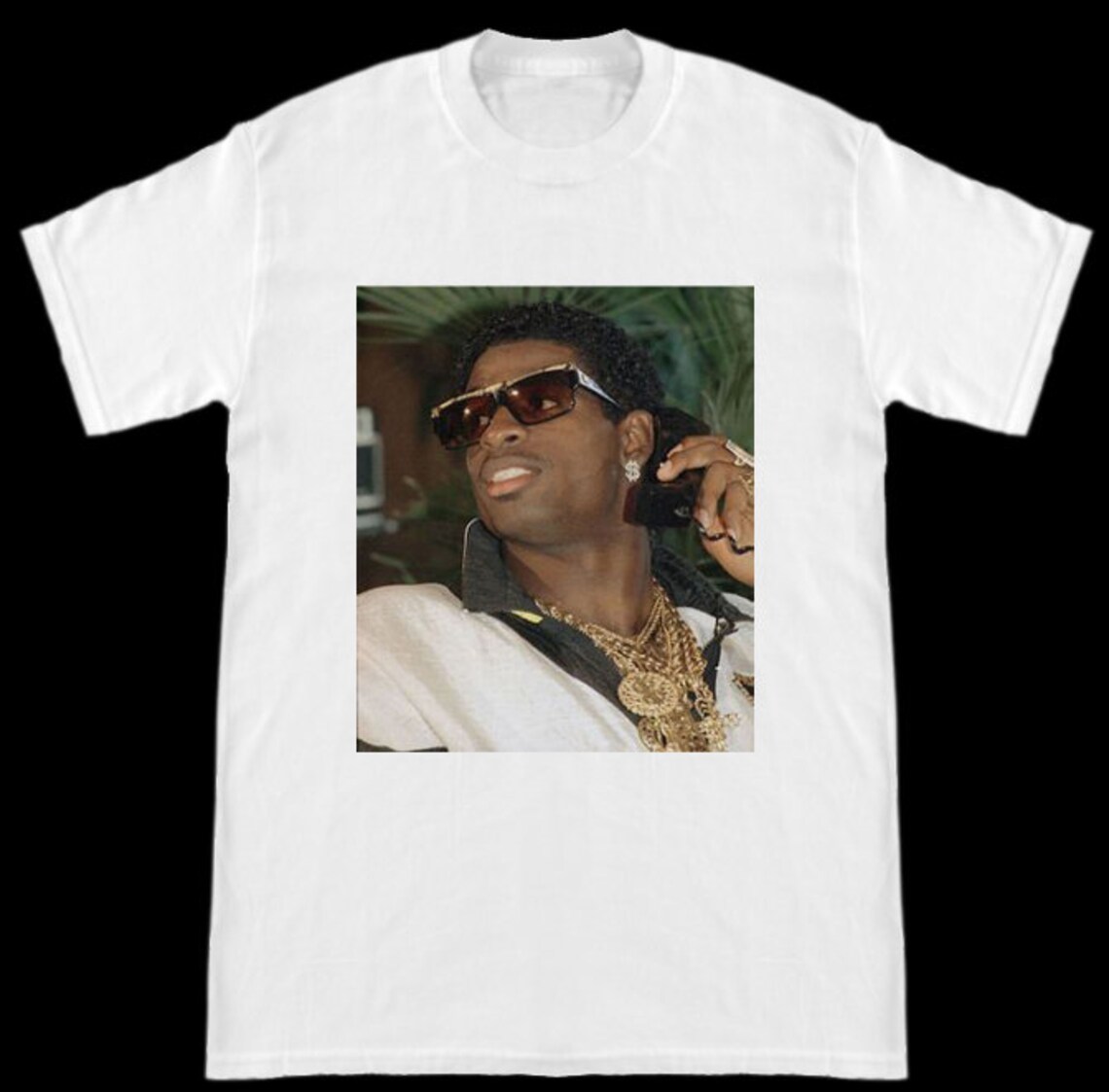 Neon Deion Sanders Draft Day Gold Chains Tshirt Etsy