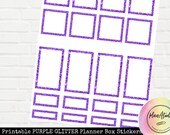 Printable Planner Box Stickers for Happy Planner Purple - Etsy