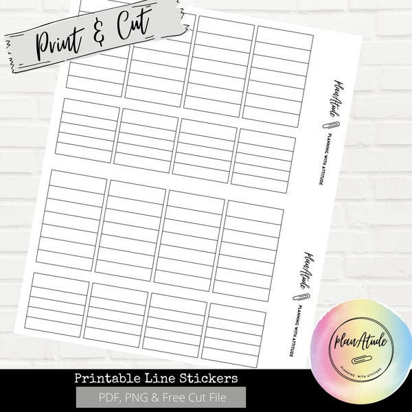 Printable Planner Line Stickers for Happy Planner Functional Printable Checklist Sticker Classic Vertical