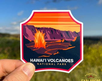 Hawaiʻi Volcanoes National Park Sticker: Waterproof Vinyl Decal for Water Bottle, Laptop, Car