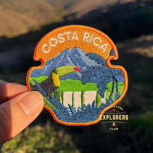 Costa Rica for Patch Backpack Denim Jacket Iron On Embroidery Patch Themed Camping Nature Mountain USA Travel Gifts for Her Him