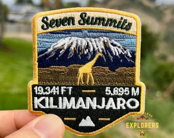Kilimanjaro - Seven Summits Patch: 2.75-Inch Iron-On Embroidered Badge for Backpack, Jacket, Bag