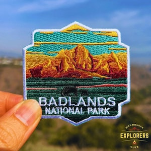 Badlands National Park Embroidery Patch | 2.75 inch Iron-On Patch | US National Park Decal Icon