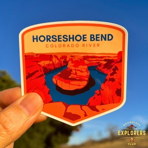 Horseshoe Bend Glen Canyon Arizona National Park Sticker | Hydroflask Water-Resistant Vinyl Sticker | US National Park Decal