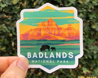 Badlands National Park Sticker: Waterproof Vinyl Decal for Water Bottle, Laptop, Car
