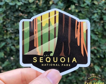 Sequoia General Sherman Tree National Park Sticker: Waterproof Vinyl Decal for Water Bottle, Laptop, Car