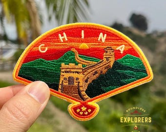China - Great Wall Patch: 2.75-Inch Iron-On Embroidered Badge for Backpack, Jacket, Bag