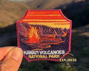 Hawaii Volcanoes National Park Patch Backpack Jacket Iron On Embroidery Patch