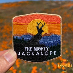 Mighty Jackalope! National Park Embroidery Patch | 2.75 inch Iron-On Patch | US National Park Decal