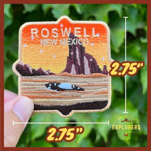 Roswell Area 51 UFO New Mexico National Park Patch: 2.75-Inch Iron-On Embroidered Badge for Backpack, Jacket, Bag image 2