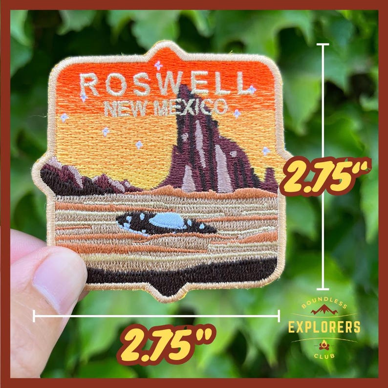 Roswell Area 51 UFO New Mexico National Park Patch: 2.75-Inch Iron-On Embroidered Badge for Backpack, Jacket, Bag image 2