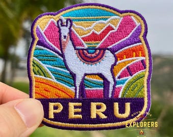 Peru Patch: 2.75-Inch Iron-On Embroidered Badge for Backpack, Jacket, Bag