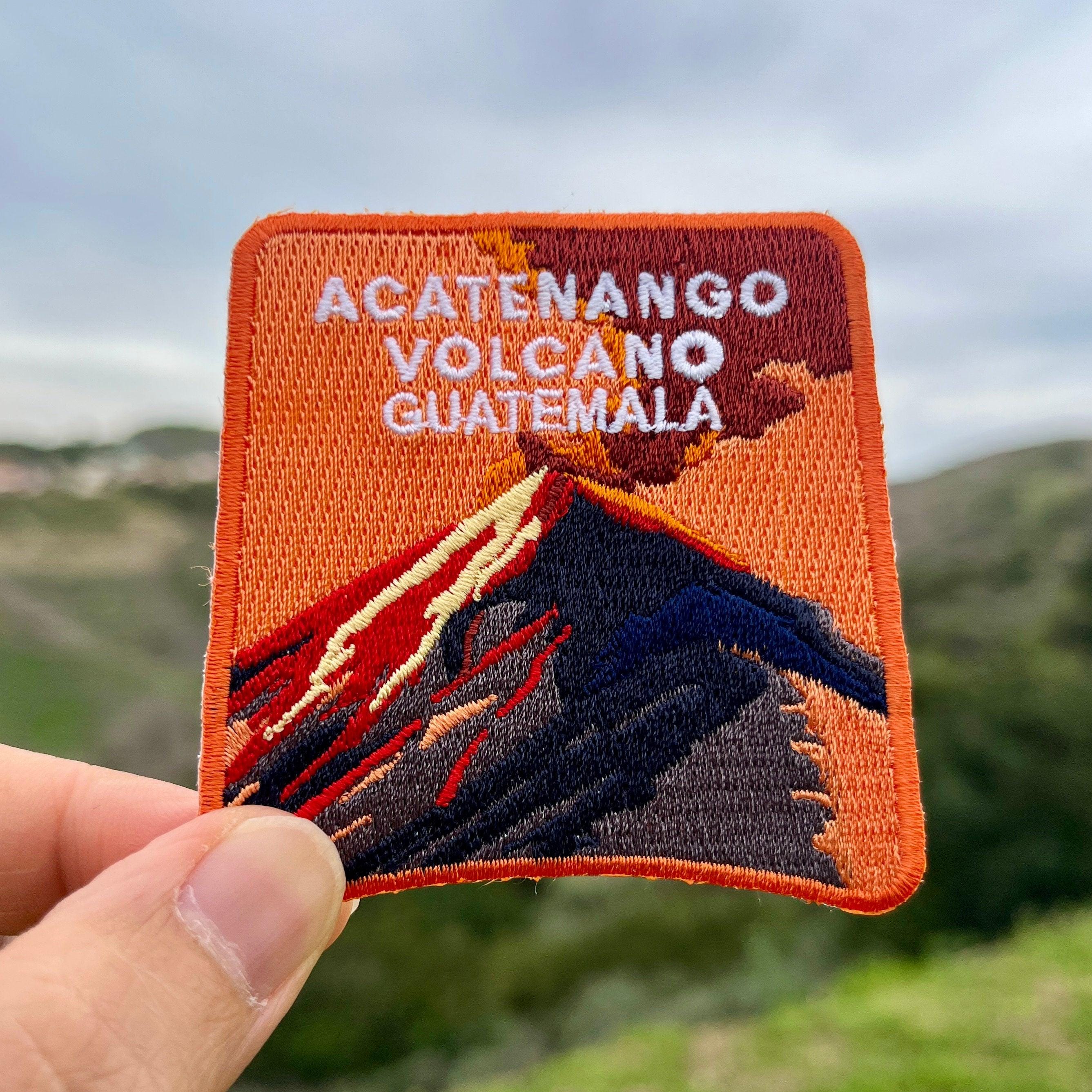 Volcano Icon Patch Acatenango Volcano Guatemala Patch: 2.75-inch Iron-on Embroidered Badge ...