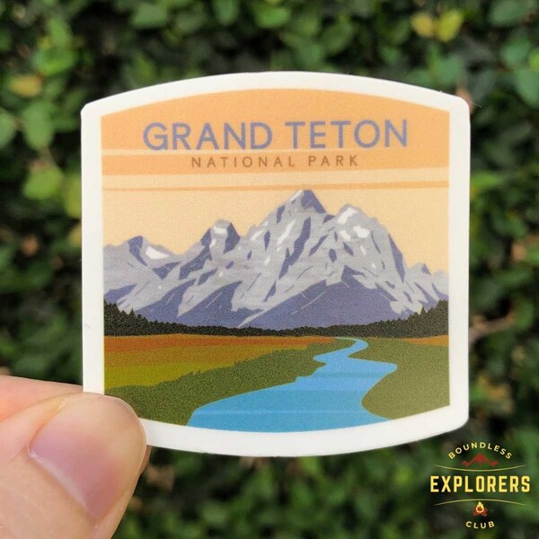 Grand Teton National Park Sticker | Hydroflask Wasserfester Vinyl-Aufkleber | US Nationalpark Aufkleber