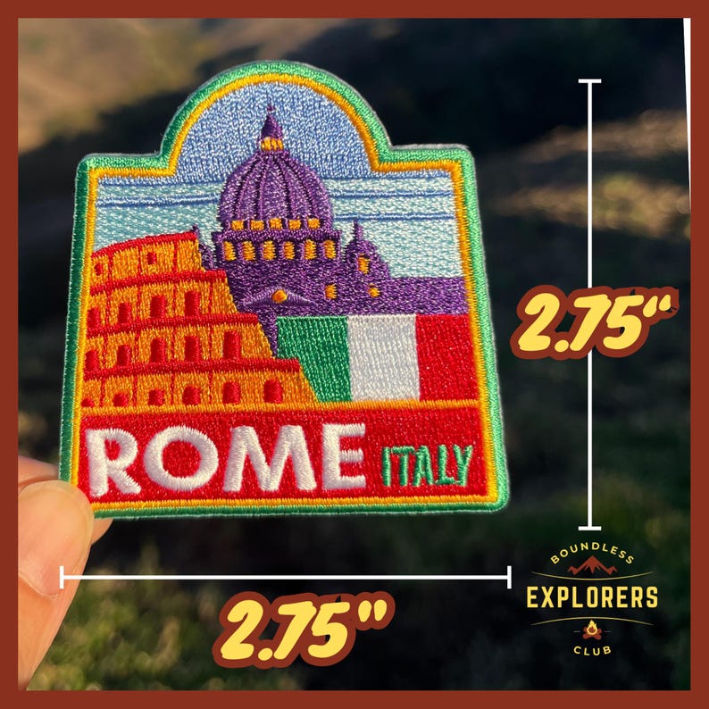 Rome Colosseum Patch: 2.75-Inch Iron-On Embroidered Badge for Backpack, Jacket, Bag image 2