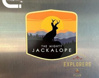 Jackalope National Park Magnet: 2.75-Inch Water-Resistant Vinyl Refrigerator Magnet
