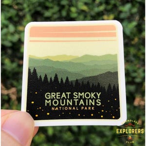 Great Smoky Mountains National Park Sticker: Waterproof Vinyl Decal for Water Bottle, Laptop, Car