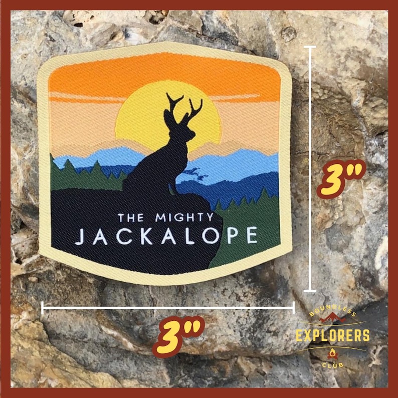 Jackalope National Park Patch: 3-Inch Iron-On Woven Patch for Backpack, Jacket, or Bag image 2