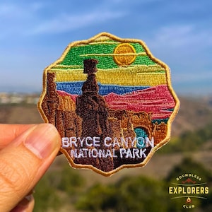 Bryce Canyon Nationalpark Patch für Rucksack Jeansjacke Aufnäher Stickerei Aufkleber Unter dem Motto Wanderer Berg Natur Reisegeschenke für Sie und Ihn