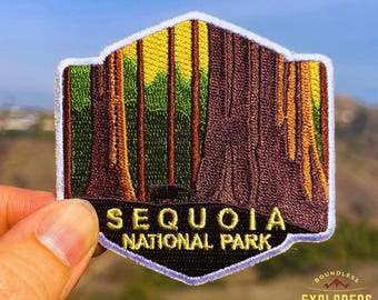 Sequoia General Sherman Tree National Park Patch: 2.75-Inch Iron-On Embroidered Badge for Backpack, Jacket, Bag