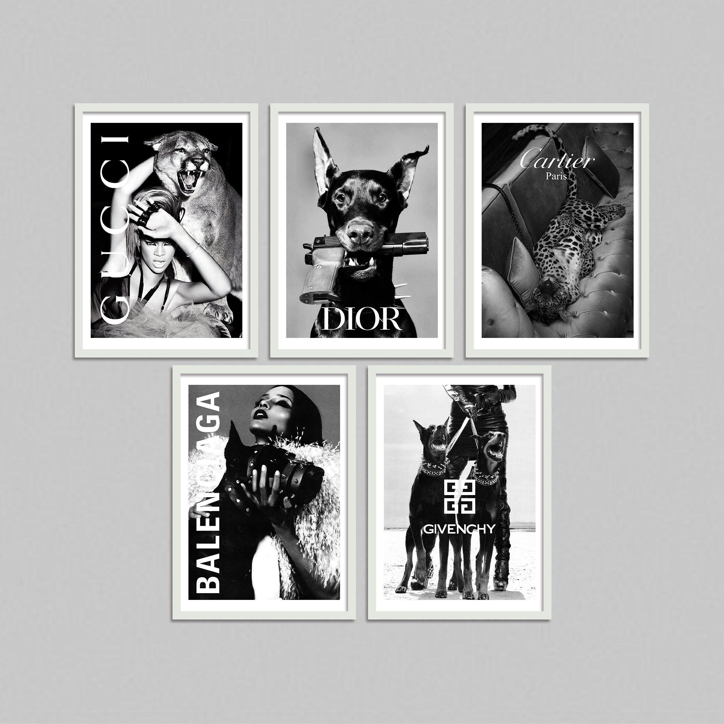 Luxury Fashion Poster Set of 5 Digital Designer Poster Etsy
