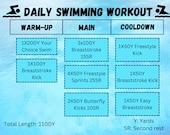 10 Printable Swimming Workout sheets