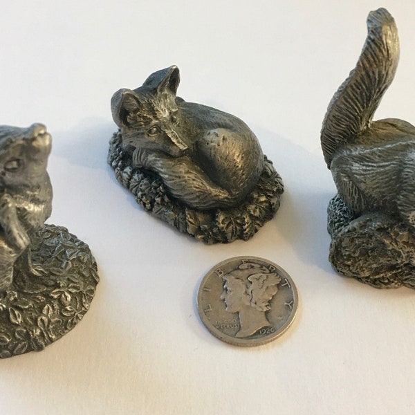 Vintage 1981 Jane Lunger Franklin Mint 'The Woodland Animals' Pewter Series - 12 available animals! Sold individually