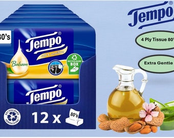 Tempo Balsam Soft and Sensitive Tissues Almond Oil and Aloe Vera 12 x 80's 4ply